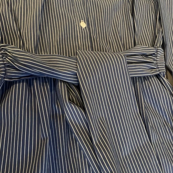 Joseph Ribkoff Woman’s Size 8 Blue & White Striped Button Down With Tie - Picture 5 of 12